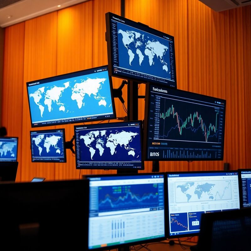 Ecrane cu date de piață globală în paletă indigo